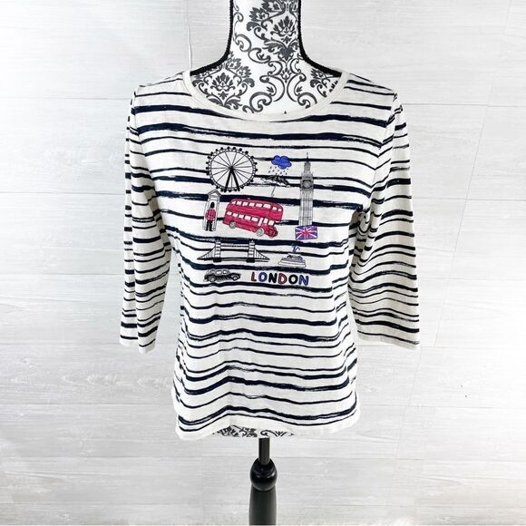 Talbots London Striped All Day Wear Top - Picture 3 of 8